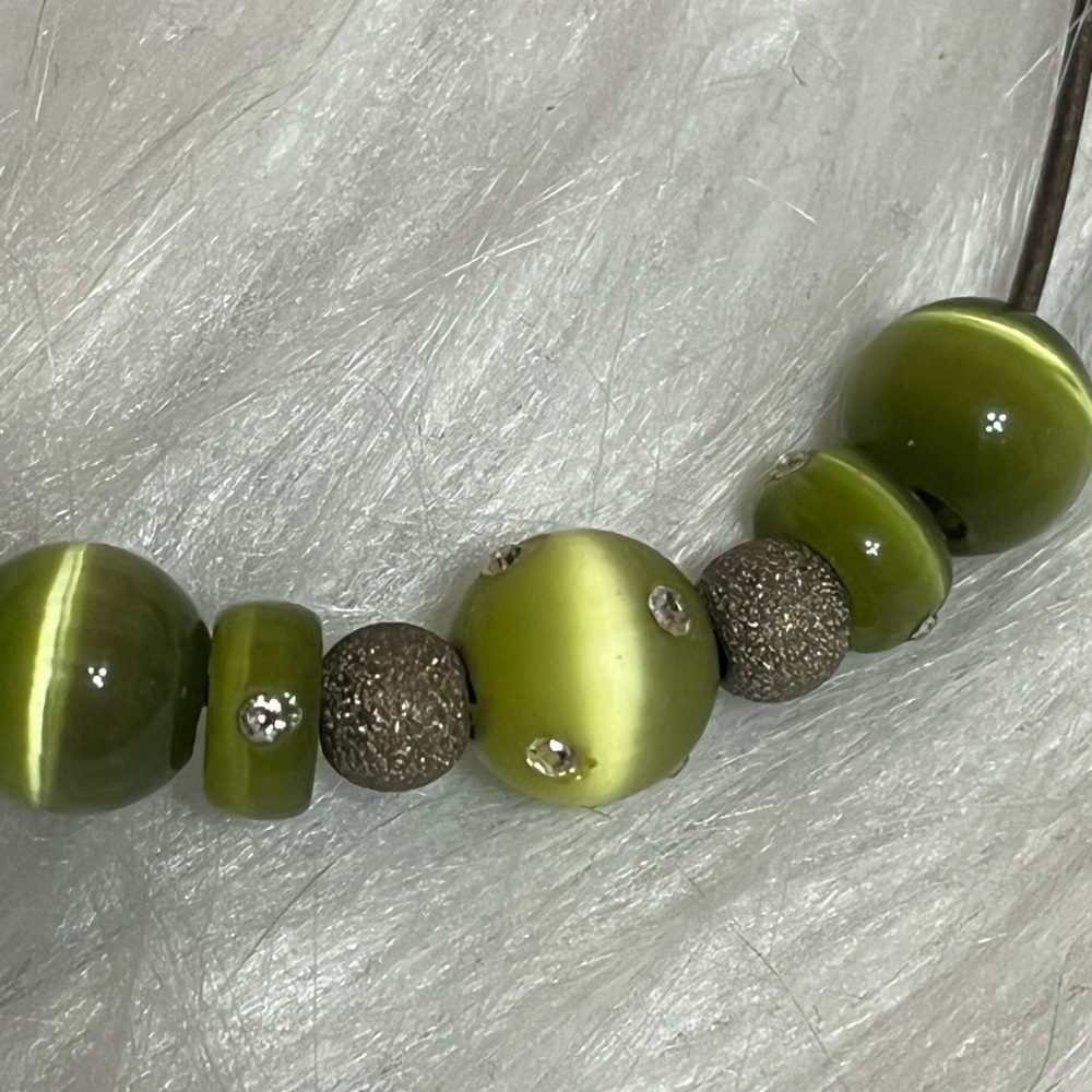 Sterling Cats Eye Crystal Necklace - Picture 7 of 12